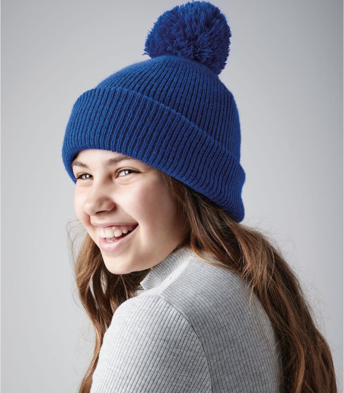 Junior Reflective Bobble Beanie Thumbnail
