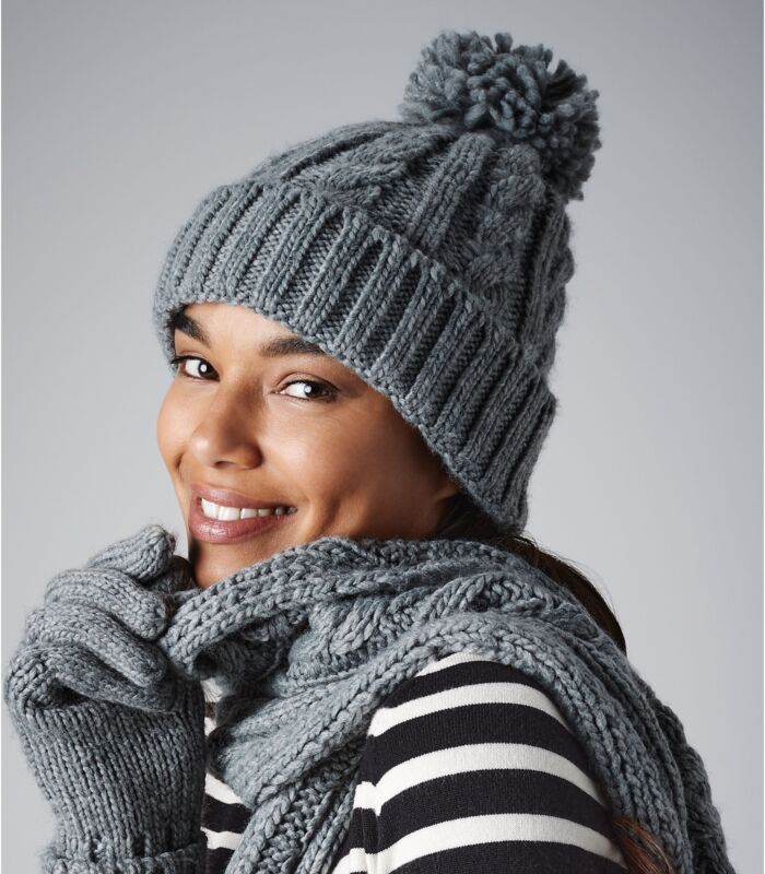 Cable Knit Melange Beanie Thumbnail