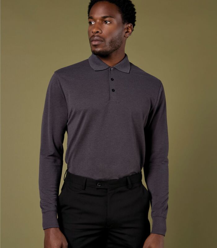 Men's Long Sleeved Pique Polo Shirt Thumbnail