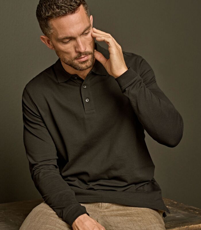 Men's Luxury Long Sleeve Stretch Polo Thumbnail