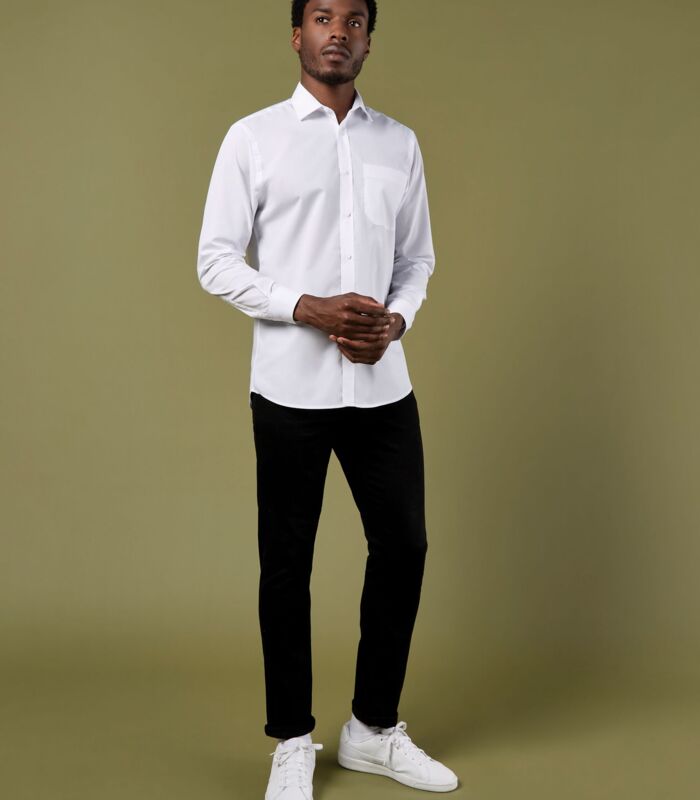 Tailored Fit Long Sleeve Poplin Shirt Thumbnail