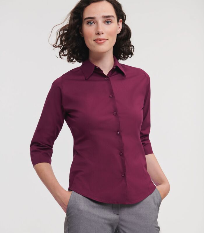 Ladies' 3/4 Sleeve Fitted Stretch Shirt Thumbnail
