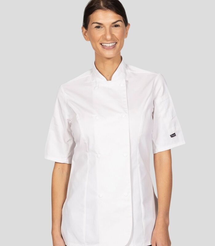 Ladies' Short Sleeve Fitted Chef's Jacket Thumbnail