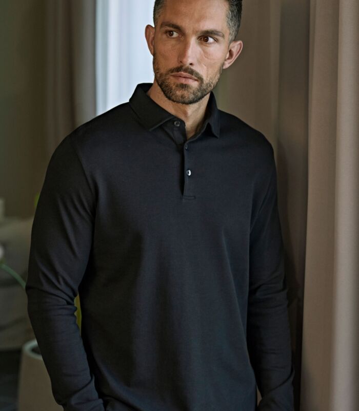 Pima Cotton Long Sleeve Polo Thumbnail