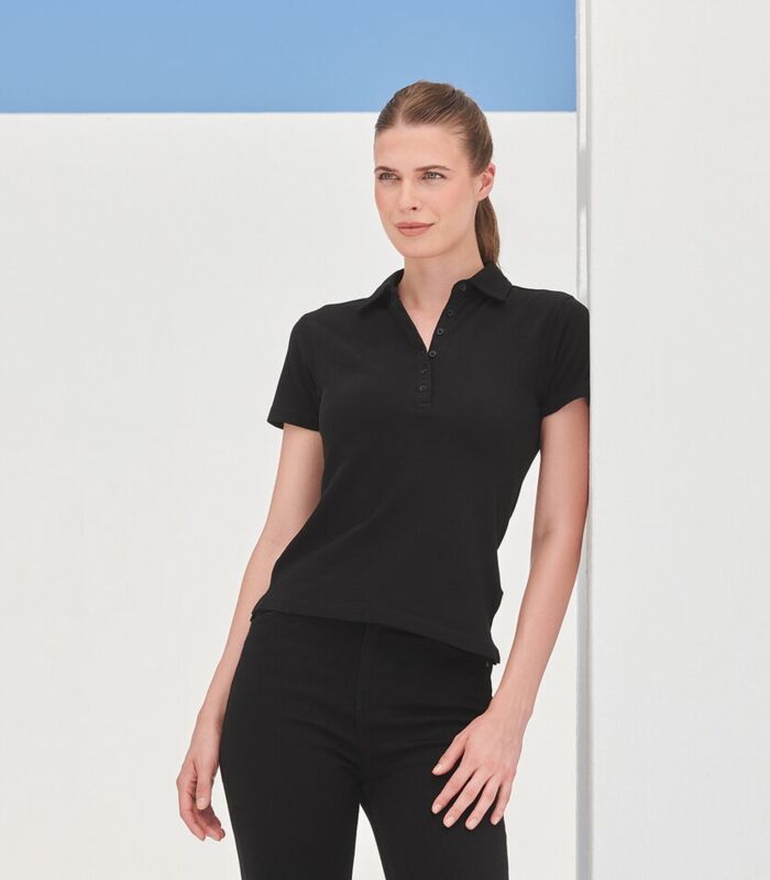Women's short sleeve stretch polo Thumbnail