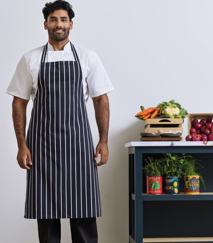 Striped bib apron Thumbnail