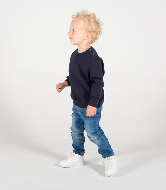 Crew neck sweatshirt with shoulder poppers Thumbnail