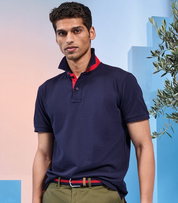 Men's classic fit contrast polo Thumbnail